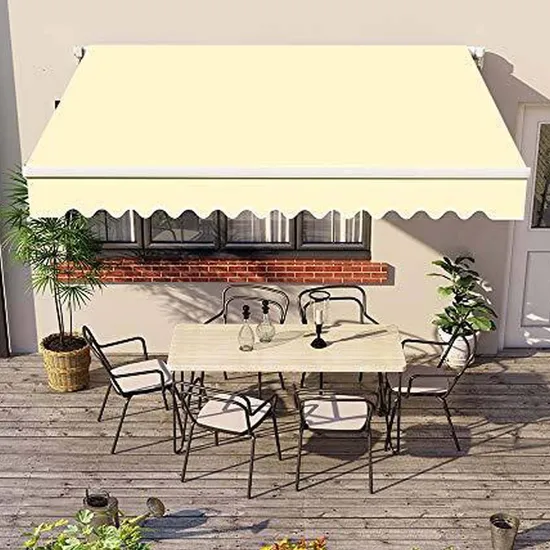 Tenda da sole retrattile per riparo dal sole con facile manovella manuale, struttura in metallo resistente, tenda da sole per porte e finestre, esterna
