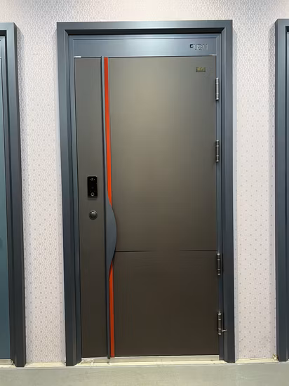 Elegante porta d'ingresso moderna dotata di tecnologia di sicurezza impermeabile