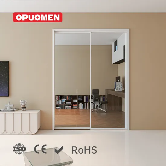 Modern Indoor Partition Aluminum Alloy Narrow Frame Glass Sliding Door 